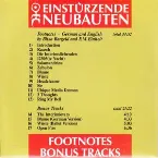 Pochette Footnotes & Bonus Tracks