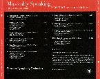 Pochette Musically Speaking: 2004/2005 Season Highlights