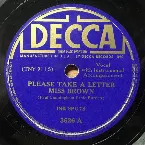 Pochette Please Take a Letter Miss Brown / Ring Telephone Ring