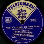 Pochette Auch ich versteh' die feine Kunst / Teurer Name, dessen Klang
