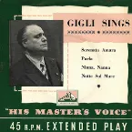 Pochette Beniamino Gigli Sings Italia