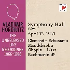 Pochette Vladimir Horowitz in Recital at Symphony Hall Boston April 13 1980
