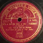 Pochette It's a Sin to Tell a Lie / Believe It, Beloved