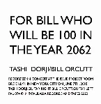 Pochette For Bill Who Will Be 100 in the Year 2062
