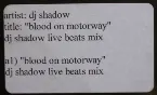 Pochette Blood on the Motorway (DJ Shadow live Beats mix)