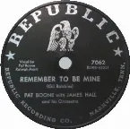 Pochette Remember to Be Mine / Half Way Chance With You