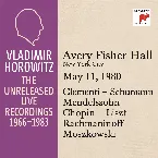 Pochette Vladimir Horowitz in Recital at Avery Fischer Hall New York City May 11 1980