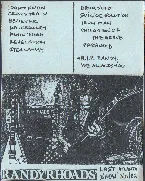 Pochette Randy Rhoads’ Last Atlanta Show 3/17/82