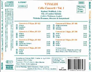 Pochette Cello Concerti, Volume 1: RV 389, 399, 404, 406, 410, 419