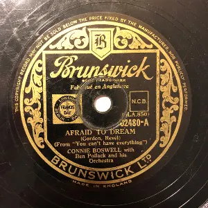 Pochette de Afraid to Dream / Whispers in the Dark de Connee Boswell