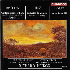Pochette Britten: Cantata misericordium / Deus in adjutorium meum / Chorale on an Old French Carol / Finzi: Requiem da camera / Holst: Psalms 86 & 148