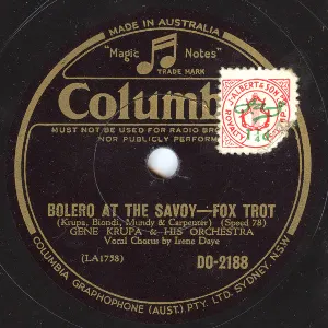 Pochette de Bolero at the Savoy / Drummer Boy de Gene Krupa and His Orchestra