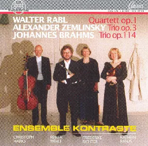 Pochette Rabl: Quartett, op. 1 / Zemlinsky: Trio, op. 3 / Brahms: Trio, op. 114