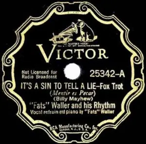 Pochette de It's a Sin to Tell a Lie / Big Chief de Sota de Fats Waller and His Rhythm