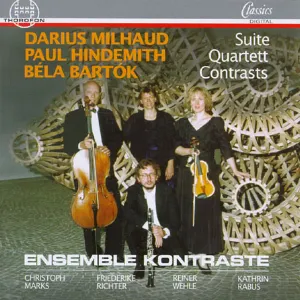 Pochette Milhaud: Suite / Hindemith: Quartett / Bartók: Contrasts