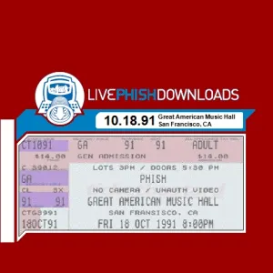 Pochette de 1991-10-18: Great American Music Hall, San Francisco, CA, USA de Phish