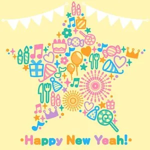 Pochette de Happy New Yeah! (M@STER VERSION) de Ayaka Ohashi - Ayaka Fukuhara - Yuka Ōtsubo