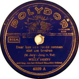 Pochette de Daar kan een ronde zeeman niet om treuren / Edelweis de Willy Derby