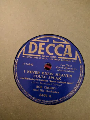 Pochette de I Never Knew Heaven Could Speak / Rose of Washington Square de Bob Crosby and His Orchestra