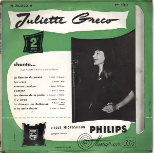 Pochette Juliette Gréco chante… – 2e série