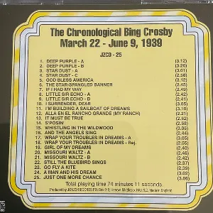 Pochette de The Chronological Bing Crosby Volume 25 1939 de Bing Crosby