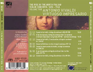 Pochette The Rise of the North Italian Violin Concerto: 1690-1740 Volume Two: Antonio Vivaldi, Virtuoso Impresario