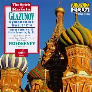 Pochette de Symphonies Nos. 1,2,4; Stenka Rasin; Concerto For Violin And Orchestra In A Minor de Alexander Konstantinovich Glazunov - Tchaikovsky Symphony Orchestra - Vladimir Fedoseyev