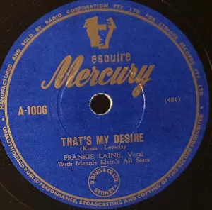 Pochette de That's My Desire / On the Sunny Side of the Street de Frankie Laine