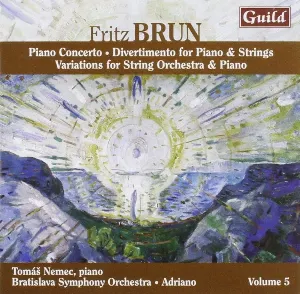 Pochette de Piano Concerto / Divertimento for Piano & Strings / Variations for String Orchestra & Piano de Adriano - Fritz Brun