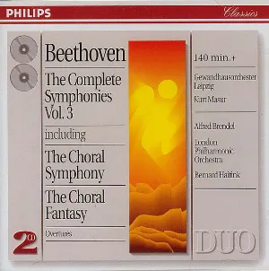 Pochette de The Complete Symphonies, Vol. 3 (Including The Choral Symphony / The Choral Fantasy) de Ludwig van Beethoven - Alfred Brendel - Bernard Haitink - Kurt Masur - Gewandhausorchester Leipzig - London Philharmonic Orchestra