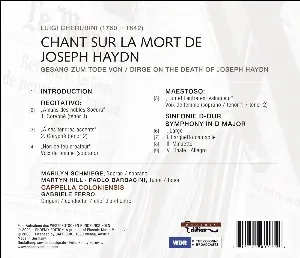 Pochette de Chant sur la mort de Joseph Haydn de Cappella Coloniensis - Luigi Cherubini - Martyn Hill