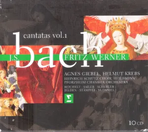 Pochette de Cantatas, Vol. 1 de Johann Sebastian Bach - Agnes Giebel - Südwestdeutsches Kammerorchester Pforzheim - Helmut Krebs - Fritz Werner