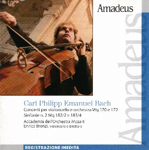 Pochette de Concerti per violoncello e orchestra Wq 170 e 172 / Sinfonie n. 2 Wq 182/2 e 183/4 de Carl Philipp Emanuel Bach