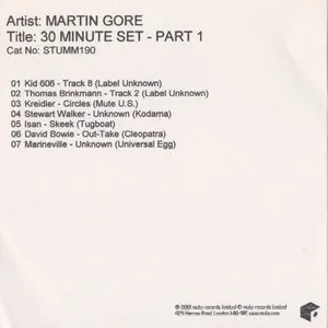 Pochette de 30 Minute Set - Part 1 de Martin L. Gore
