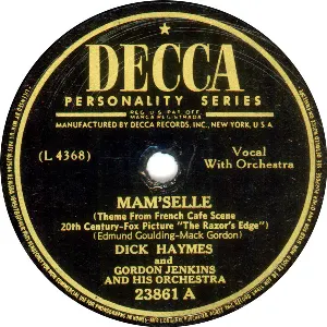 Pochette de Mam'selle / Stella by Starlight de Gordon Jenkins & His Orchestra - Dick Haymes