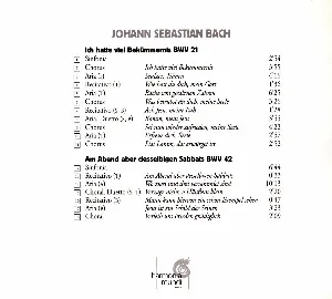 Pochette Ich hatte viel Bekümmernis: Cantatas BWV 21, 42