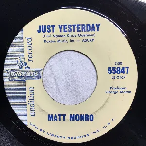 Pochette de Yesterday / Just Yesterday de Matt Monro