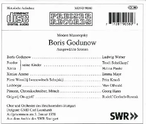Pochette Boris Godunov: Ausgewählte Szenen
