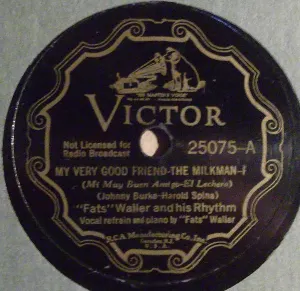 Pochette de My Very Good Friend the Milkman / You're the Picture de Fats Waller and His Rhythm