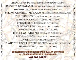 Pochette de Scrapings From the Vault de Frank Zappa