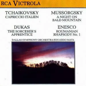 Pochette de Capriccio Italien / A Night on Bare Mountain / The Sorcerer's Apprentice / Roumanian Rhapsody No. 1 de Eduardo Mata - Dallas Symphony Orchestra