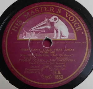 Pochette de They Can't Take That Away From Me / Shall We Dance? de Paul Whiteman and His Orchestra - Tommy Dorsey and His Orchestra