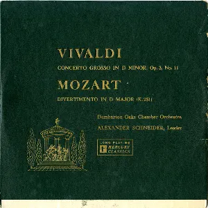 Pochette Vivaldi: Concerto grosso in D minor, op. 3 no. 11 / Mozart: Divertimento in D major, K. 251