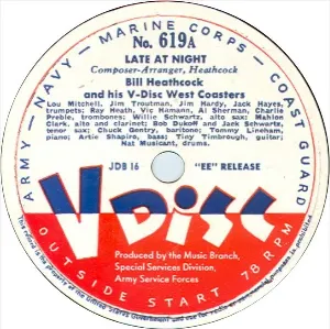 Pochette de Late at Night / My Silent Love de The V‐Disc All Stars