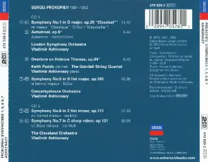 Pochette Symphonies nos. 1, 5, 6 & 7 / Autumnal / Overture on Hebrew Themes