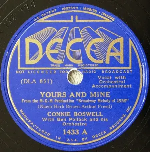Pochette de Yours and Mine / Am I in Love? de Connee Boswell