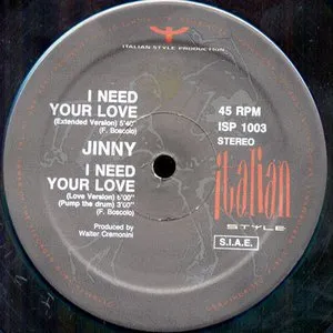 Pochette de I Need Your Love de Jinny