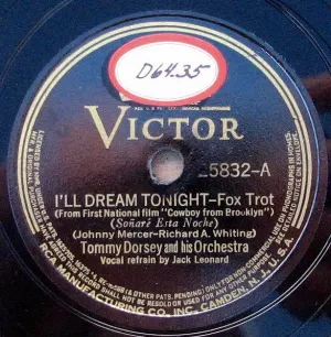 Pochette de I’ll Dream Tonight / Cowboy From Brooklyn de Tommy Dorsey and His Orchestra