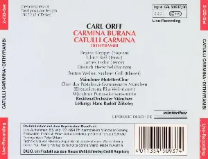 Pochette Orff: Carmina Burana; Catulli Carmina; Dithyrambi