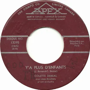Pochette de Y'a plus d'enfants / Valse de cambronne de Colette Deréal